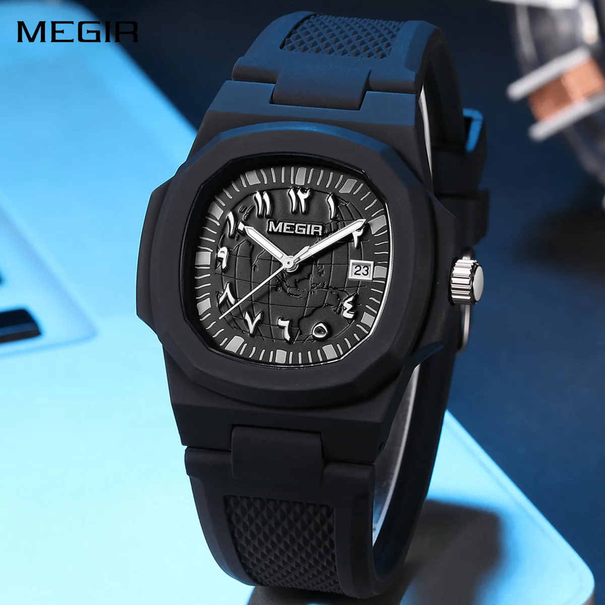 MEGIR Luxury Quartz Men's Watch Large Dial Sport Casual Wristwatch Simple Luminous Waterproof Calendar Man Clock Reloj Hombre