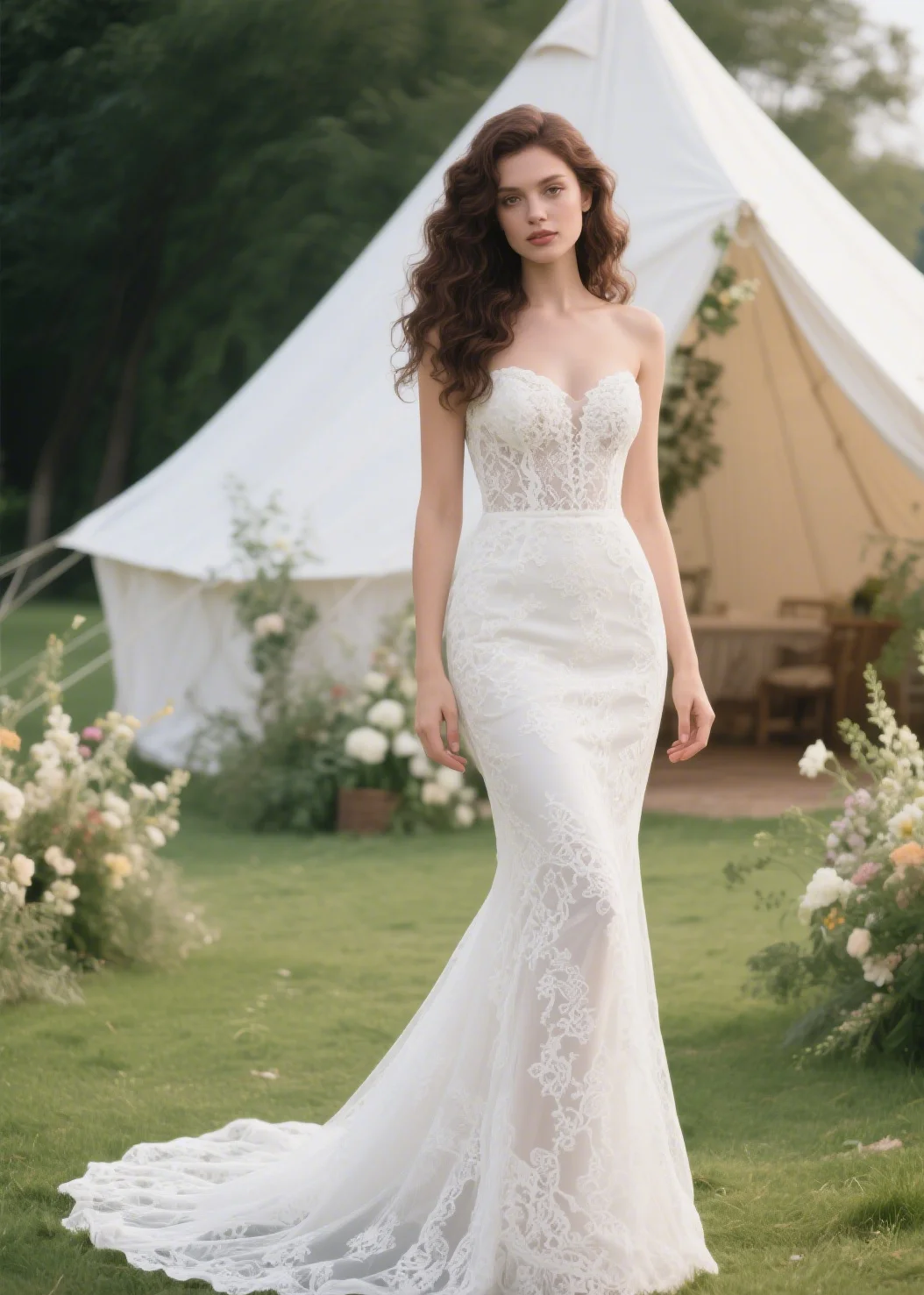 Elegante sexy sem alças sereia vestido de casamento renda tule applique tribunal trem sem mangas praia vestido de casamento 2025 personalizado livre