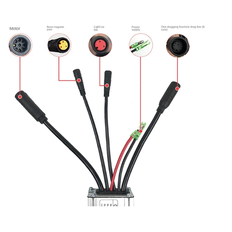 Ebike Controller Display YL80C LCD Meter 36V48V 17A 350W Speed Controller Set With Switch Assistant Sensor