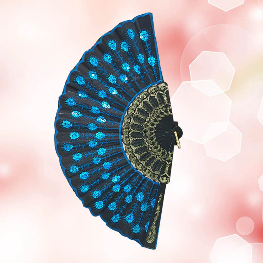 

Sequin Fan Foldable Retro Decor Folding Small Hand Held Fans for Women Dancing Summer