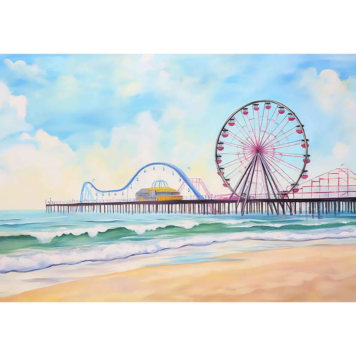 Allenjoy Santa Monica Pier Carnival Backdrop