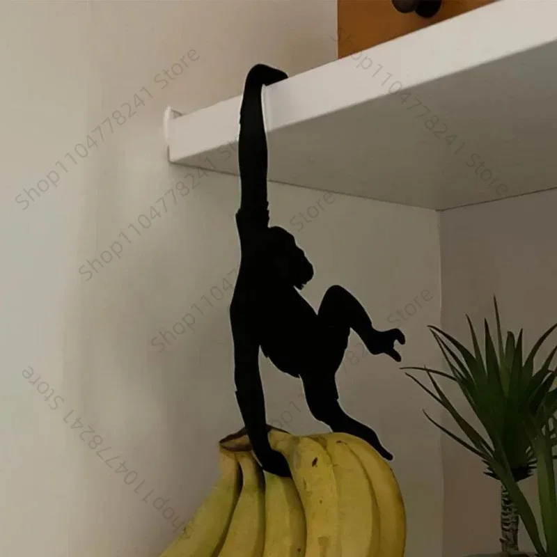 

New Kitchen Wall Door Metal Hook Key Hanger Cat Tail Monkey Shaped Decor Holder Clothes Storage Rack Seamless Hook Tool