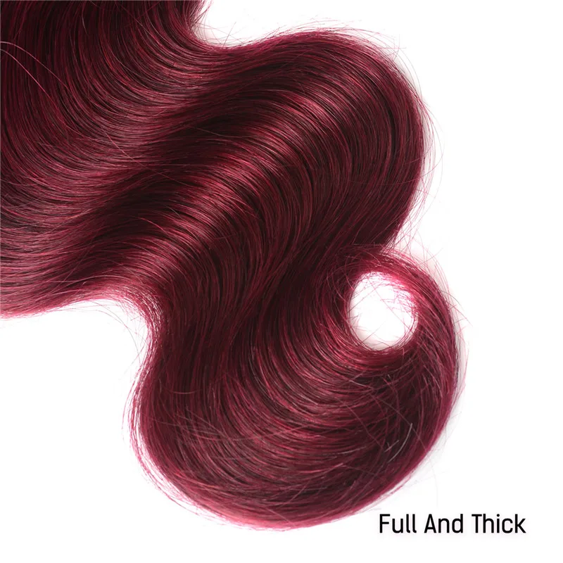 12A Grade 1/2/3PCS 99j Body Wave Human Hair Bundles 100g/PC Double Weft Hair Extensions Brazilian Virgin Hair Full End
