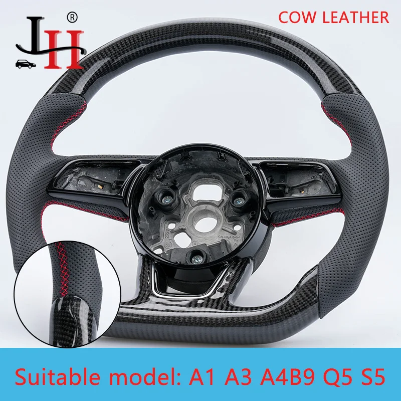 Real Carbon Fiber Steering Wheel for Audi B9 A3 A5 RS3 RS4 RS5 S3 S4 S5 2018 2019 2020 2021 2022 Custom Style