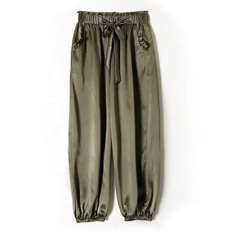 

Mulberry Silk Drawstring Pants Wide Leg 100% Silk Lantern Panty for Women