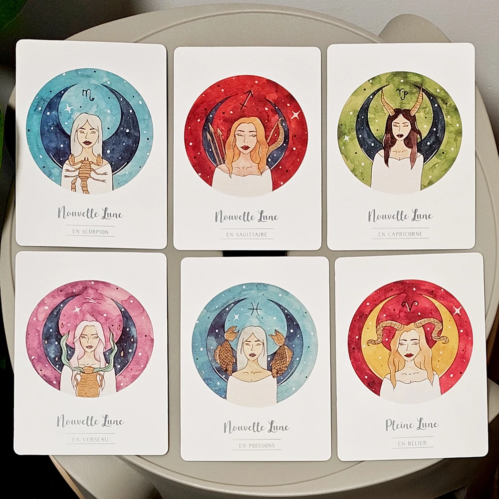 42 Moon Power Cards in French Language for Spiritual & Emotional Guidance 10.5*7.5cm La Puissance De La Lune Oracle