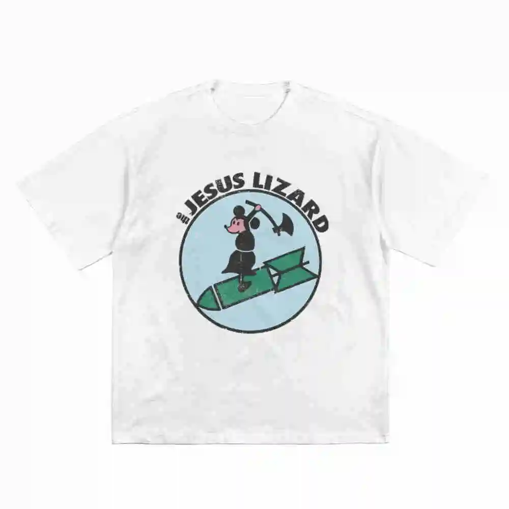 The Jesus Lizard Mouse Rock Punk Music Band Meme Short Sleeve Tee 100% Cotton T-Shirt