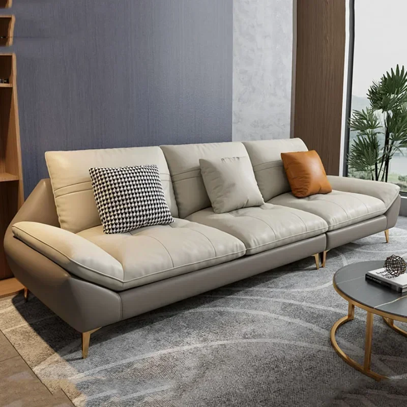 Sofá cama moderno de 3 plazas, esponja Modular Xxl, espuma relajante, sillón largo de cuero para adultos, decoración Woonkamer Banken