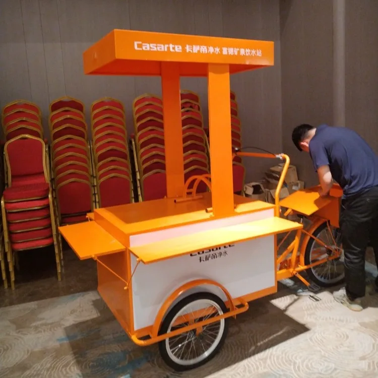 

Customizable Mobile Coffee Cart Multifunctional Selling Cart Tricycle