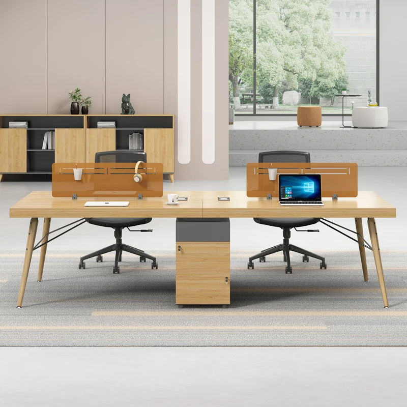 أثاث مكتبي بتصميم بسيط وحديث، لوحة مواد عالية الجودة، طاولة مكتب تنفيذي لمحطة العمل #4