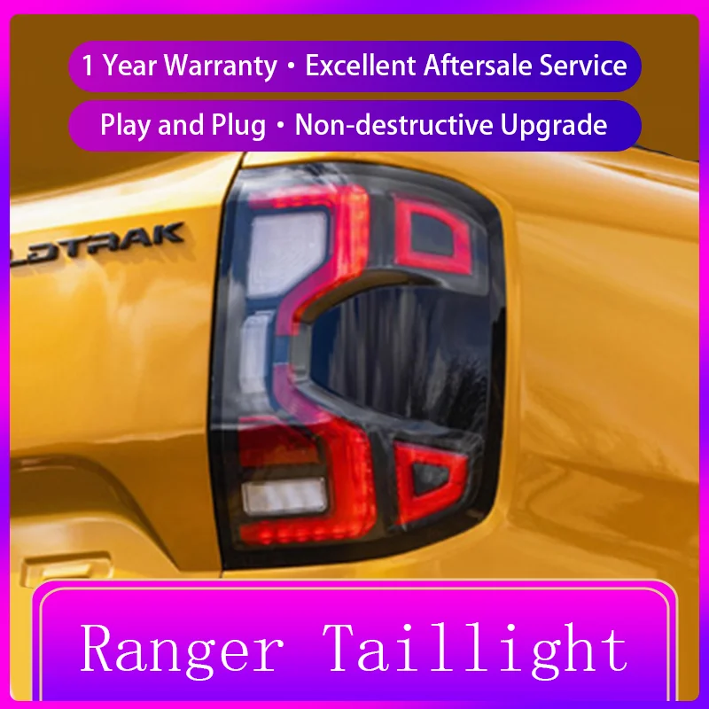 Car Taillight Styling FOR Ford Ranger T9 2021-2023 Tail Light DRL Rear Lamp Upgrade Dynamic Dynamic LED Auto Tool Accessories