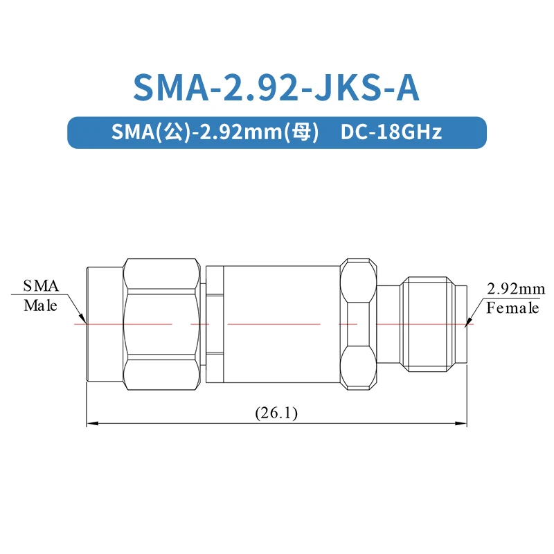 محول 2.92 ملم إلى SMA DC-18 جيجا هرتز موجة قائمة 1.15 JJS/JKS/KJS-A