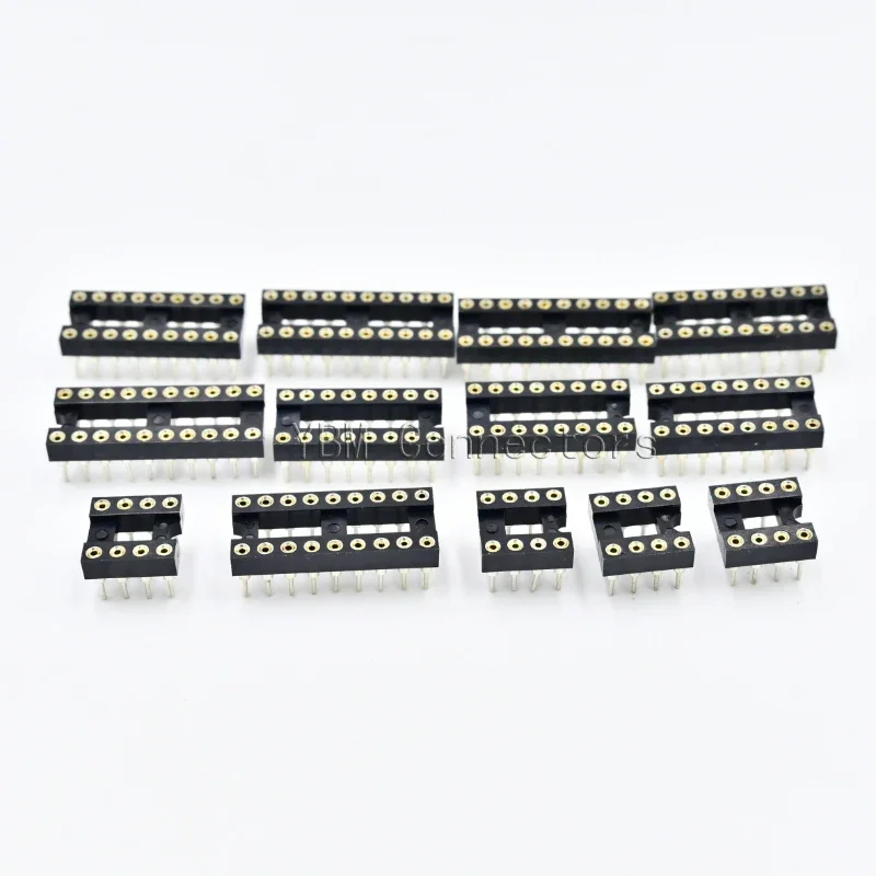 Conector de enchufe IC de agujero redondo, 10 piezas, circuito integrado, DIP8, DIP14, DIP16, DIP18, DIP20, DIP28, DIP40