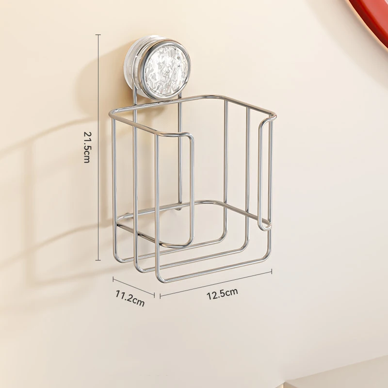 1pc Wall-Mounted Suction Cup Tissue Storage Rack Punch Free Waterproof Face Towel Wet Wipes Holder Bathroom Organizer view 6