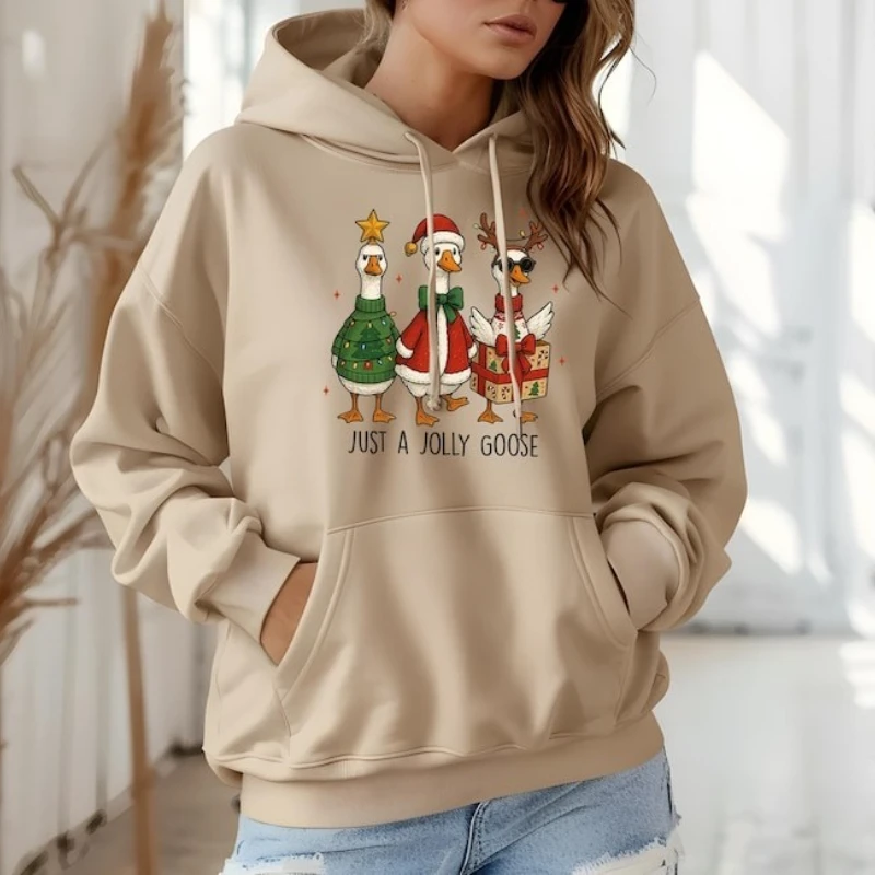 ジョリーグース ファニーファーム ホリデー クリスマス スウェットシャツ 素敵な漫画 レジャー 通勤 秋と冬 長袖プルオーバー