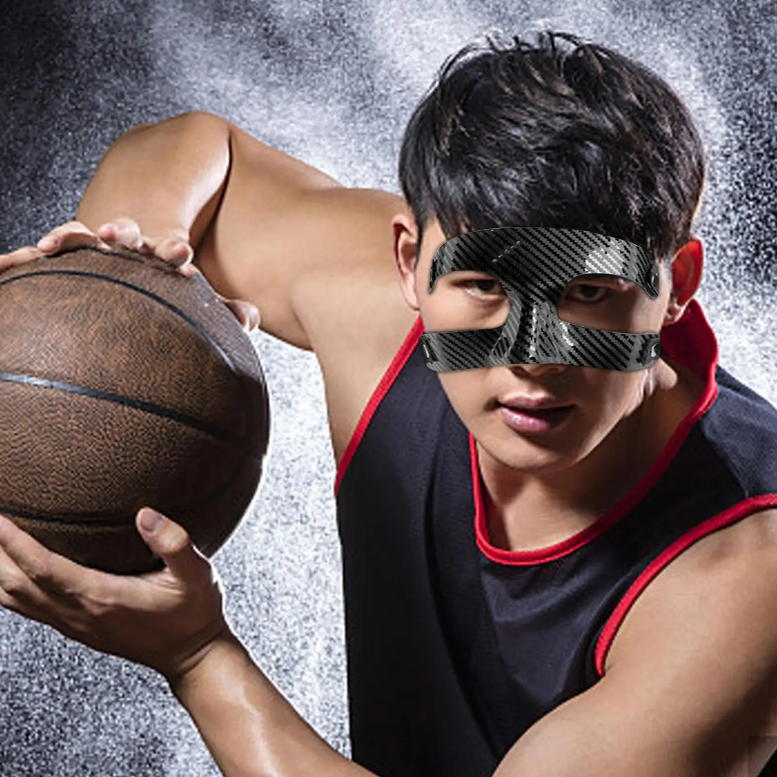 Adjustable Basketball Mask Face Protector Facial Cover Breathable Exercise Nose Guards Face Shield Mask for Women Men Gym