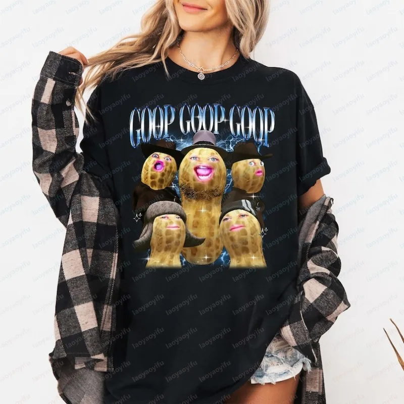 Funny The Burnt Peanut Men Shirt Arc Raiders GOOP Peanut Crew Neck T-Shirt Trendy Gaming Graphic Cotton Tees Casual Ropa Hombre