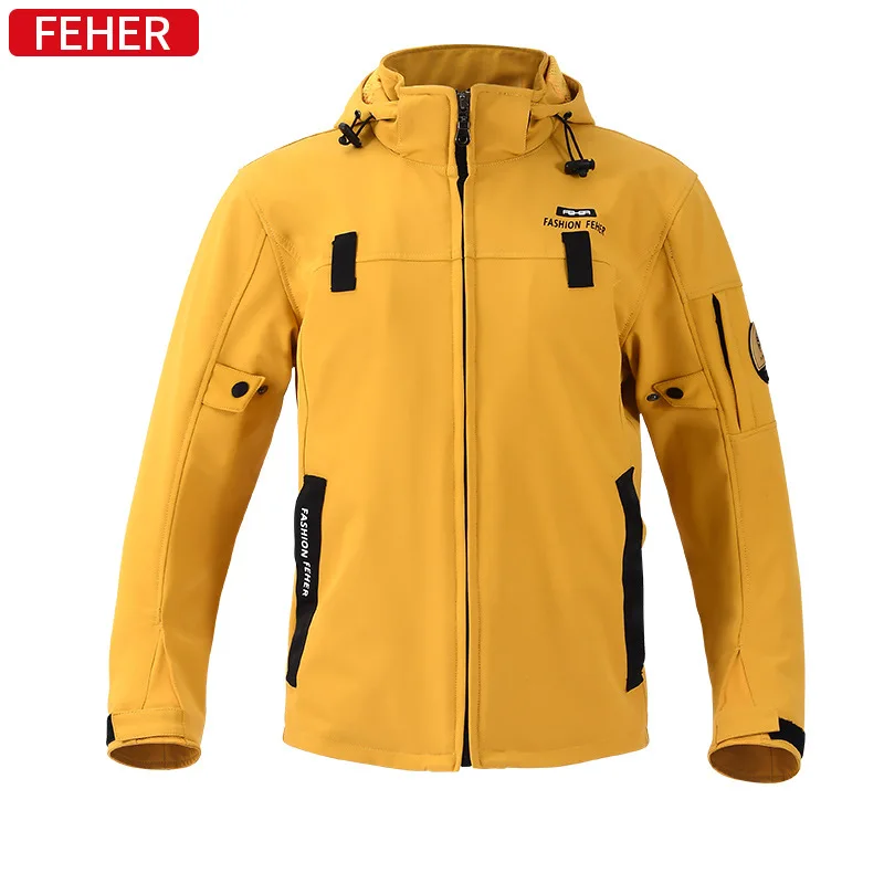 Retro Windproof Motorcycle Jackets Wear-resisting Motocross Jacket Ventilate Moto Cycling Protective Anti Drop Clothing Men