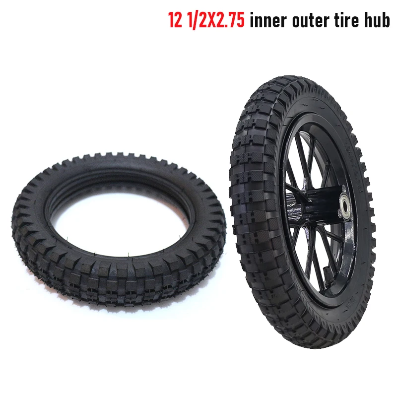 12 Zoll hochwertige Mini-Motorrad-Schlauchfelge mit aufblasbarem Reifen, 12 1/2 x 2,75, geeignet für kleine Fahrzeugteile