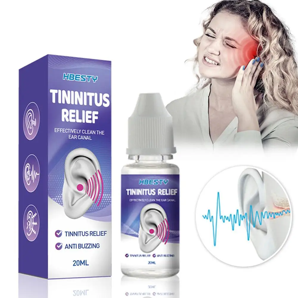 20ml Ear Ringing Relieving Drops Deafness Clean Earwax Essence Earache Ears Itching Treatment Tinnit Blockage T0F4