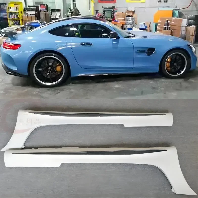 

Боковые юбки для Mercedes Benz AMG GT GTS GTC GTR Coupe 2015-2023, из натурального углеродного волокна, комплект удлинителей для спойлера