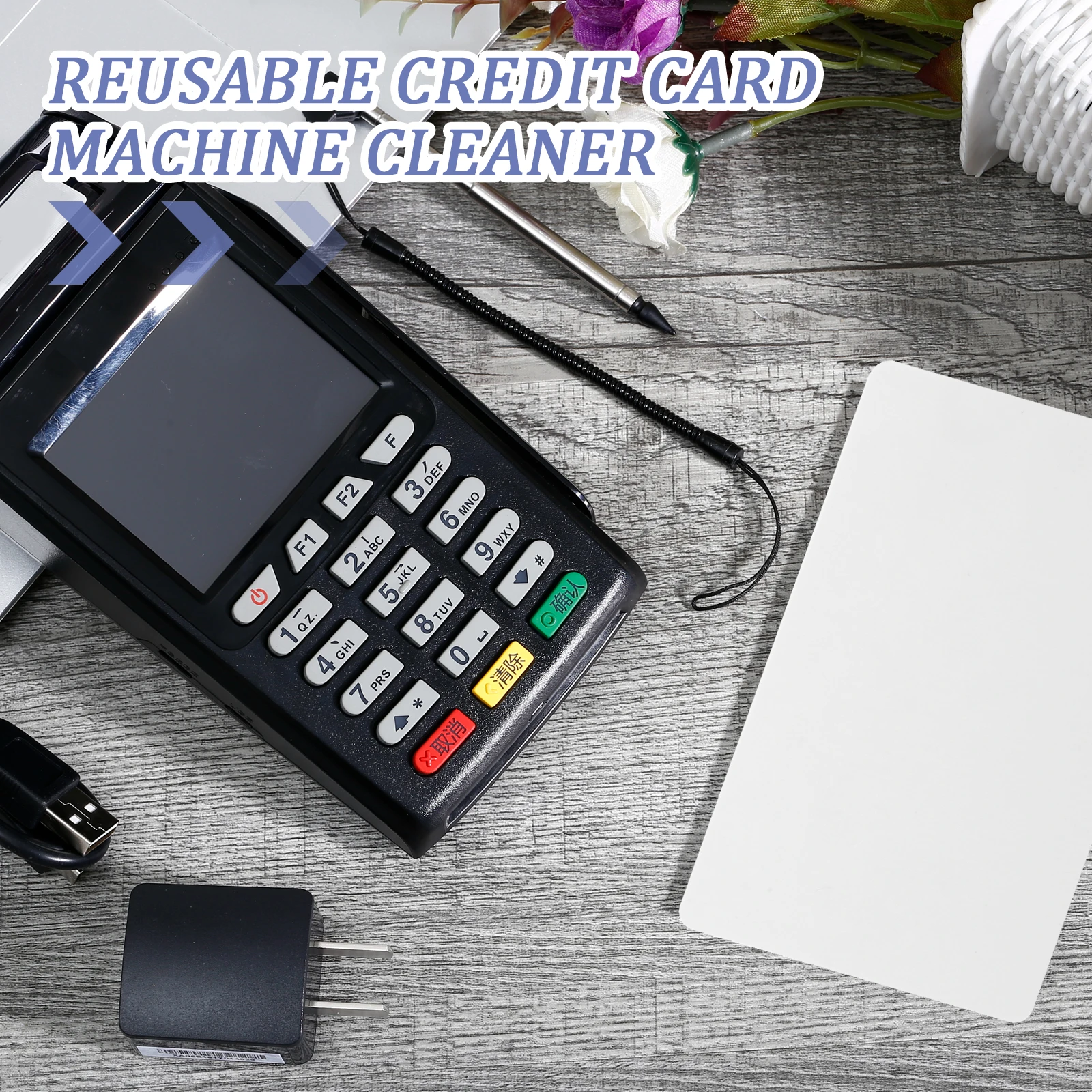 5pcs Cleaning Card For Atm Pos Terminal Dual Side Reusable Credit Card Reader Cleaner Magnetic Head Tool Access