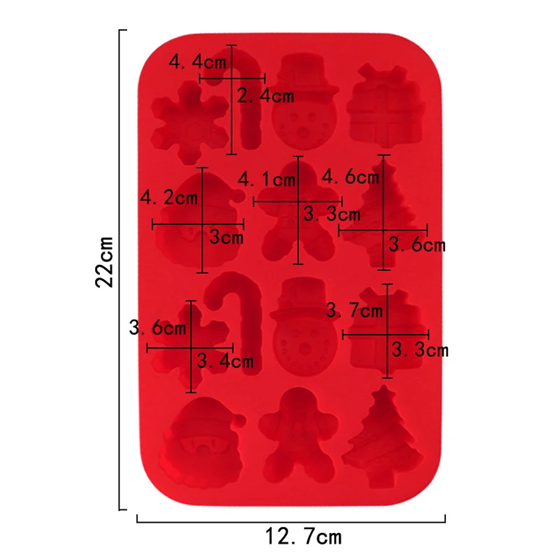 14 فتحة لعيد الميلاد من السيليكون قالب الشوكولاتة لأدوات خبز كعكة الشوكولاتة المصنوعة يدويًا #6