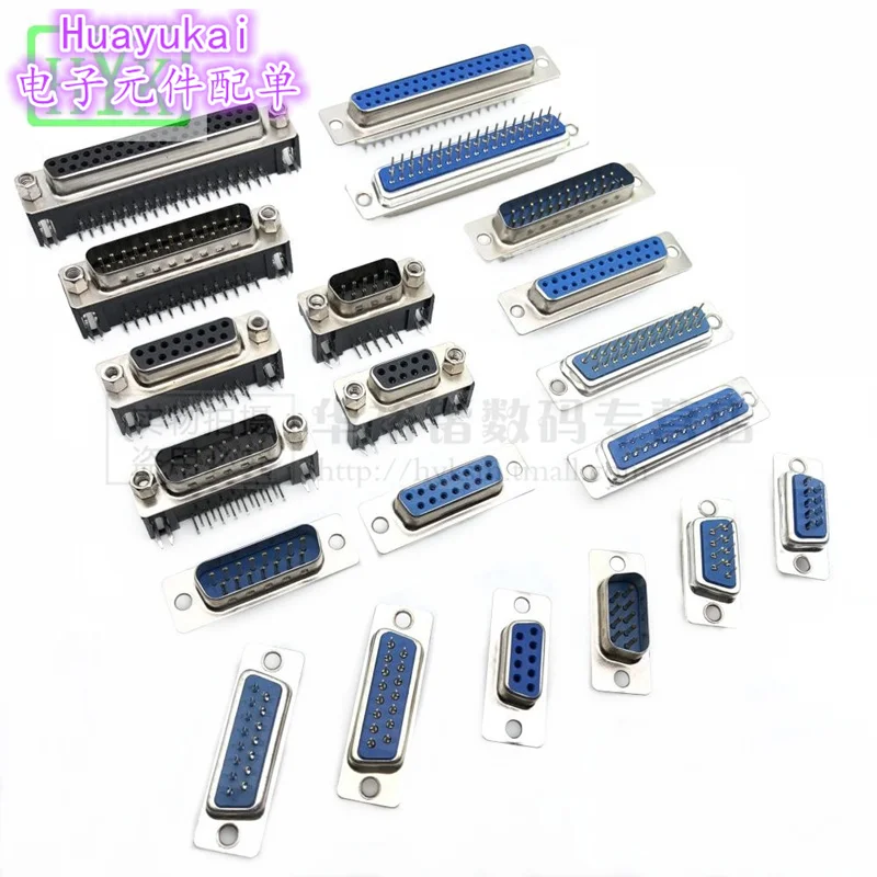 DR9 DR15 DR25 DR37 Hole/Pin Female/Male right angle Welded d-sub Connector RS232 serial port adapter DB9 9/15/25/37 pin DP9 HDP9