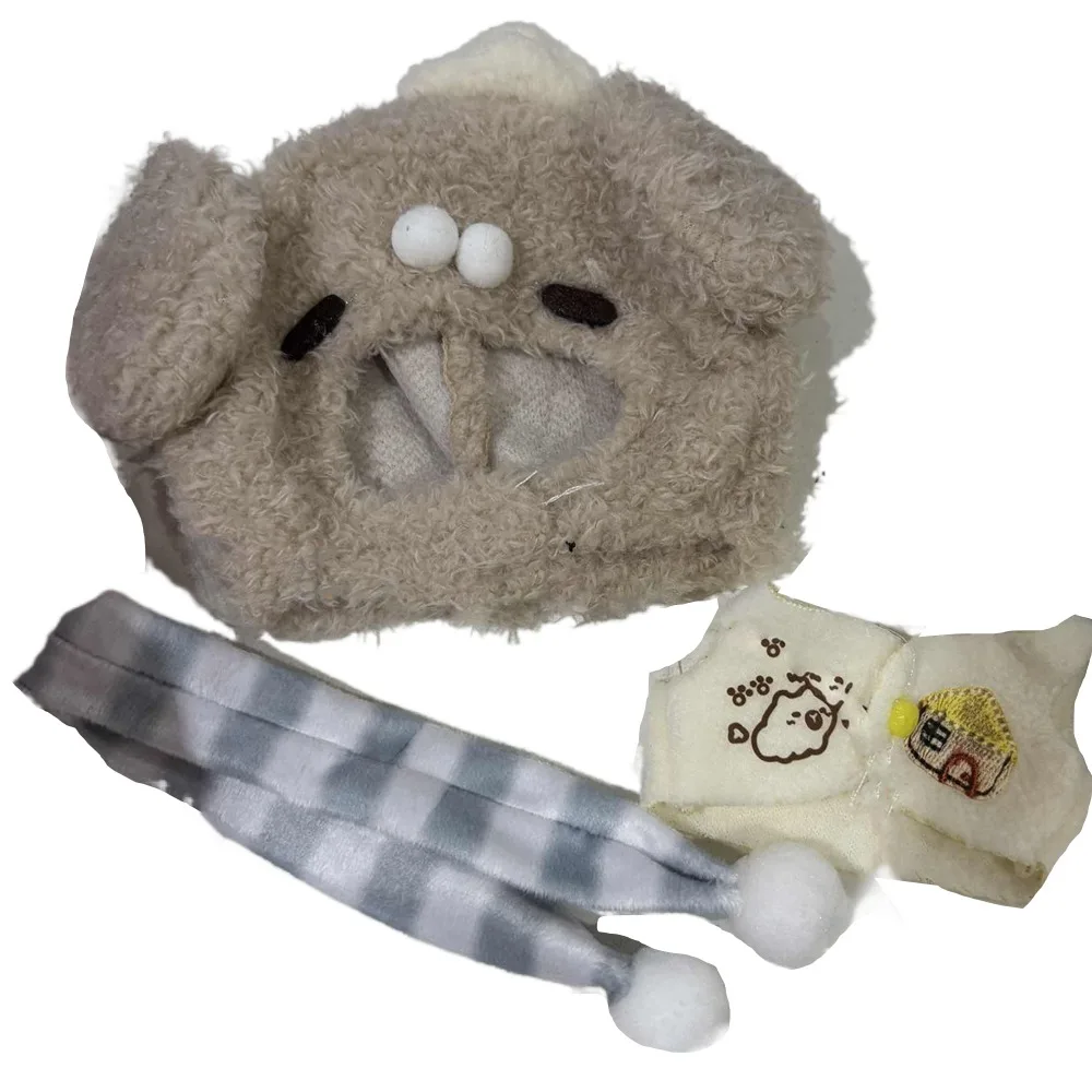 

Puppy Hat 10cm Cotton Doll Clothes Strap Dress Scarf Doll Clothes Outfit Lovely Funny Doll Clothes Set 10cm Cotton Doll