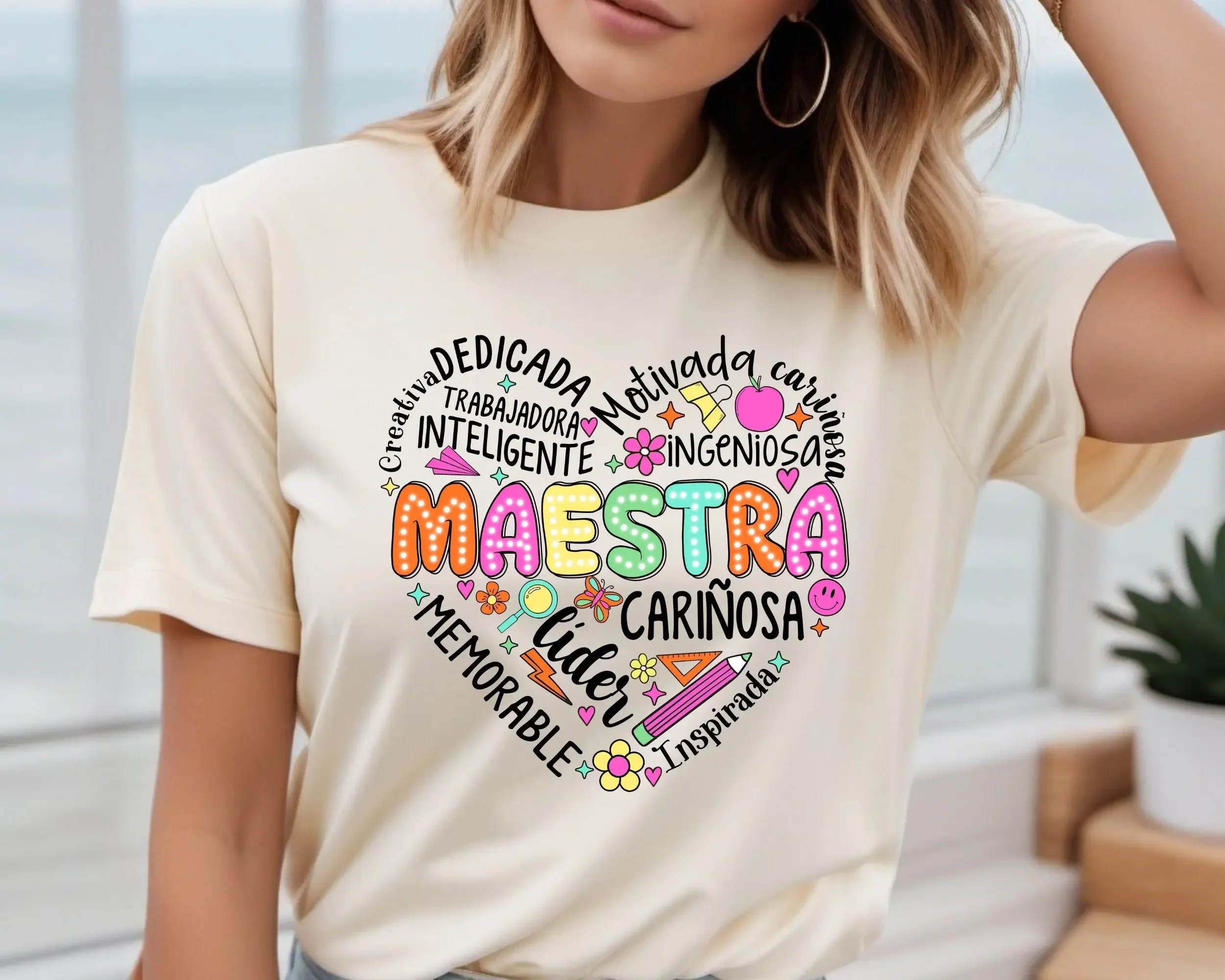 Retro Maestra Word Spanish Teacher T Shirt Appreciation
