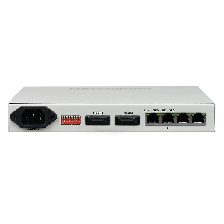 Network Ring topology 100M/1000M  fiber media converter with 2 port SFP fiber optic interface