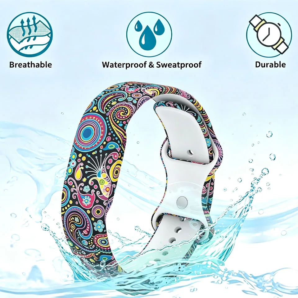 Printing Soft Silicone Strap for Google Fitbit Air Durable Adjustable Bracelet for Google Fitbit Air Correa Accessory Wristband