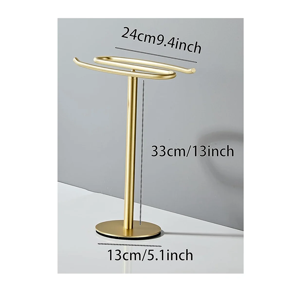 Gold Hand Towel Holder Stand Free-Standing Towel Rack Stainless Steel Towel Bar Rack Stand Tower Bar for Bathroom Vanity