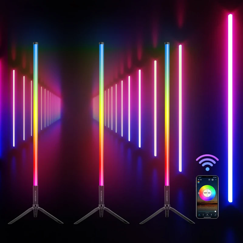 RGB Color Changing LED Mood Light, Controle App, Atmosfera Lights Bar, Iluminação para Bar, Festa de Natal, Home Room Decor, 120cm, 6pcs