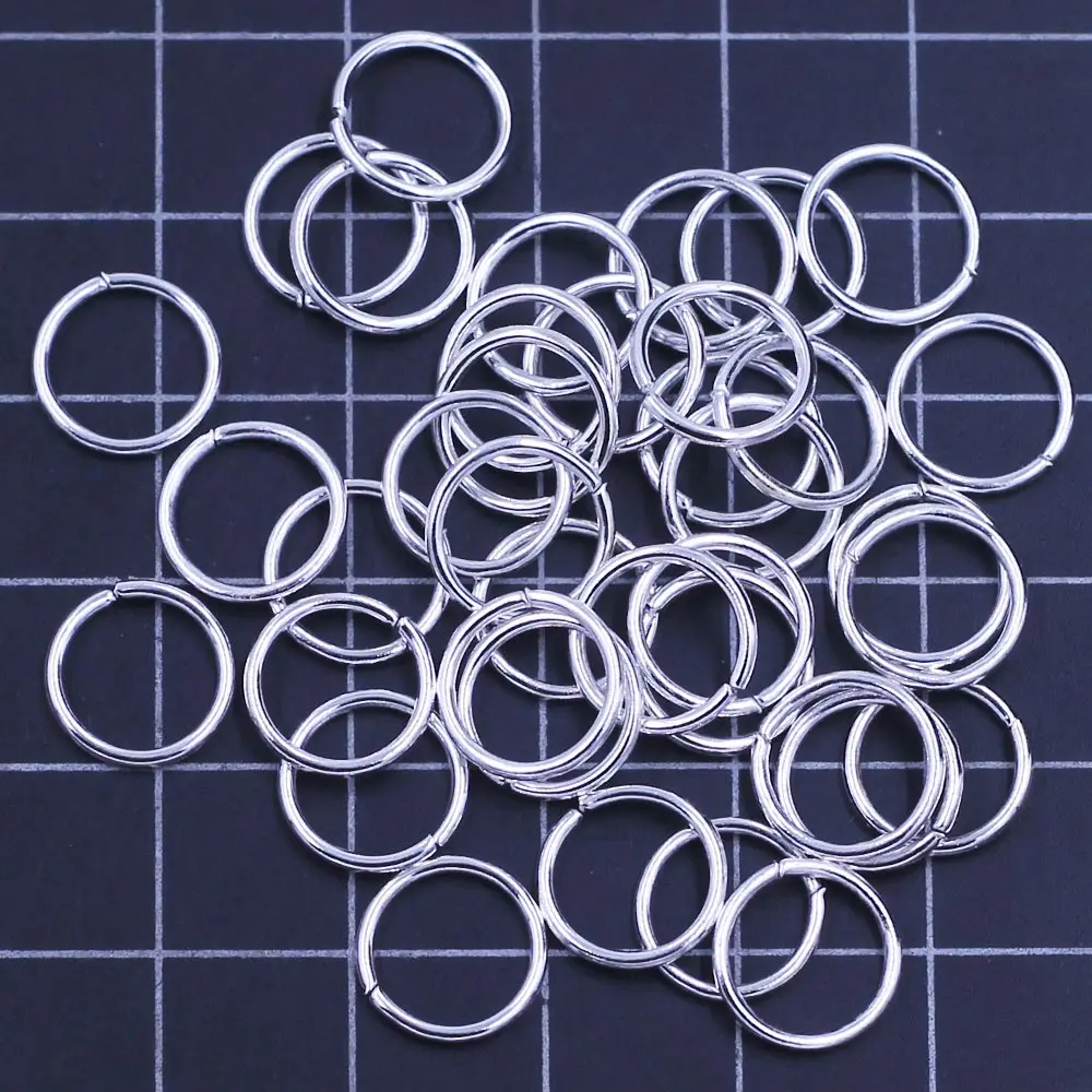 1000Pcs Open Jump Rings Alloy Round Silver Plated Jewelry DIY Findings 10mm Dia.