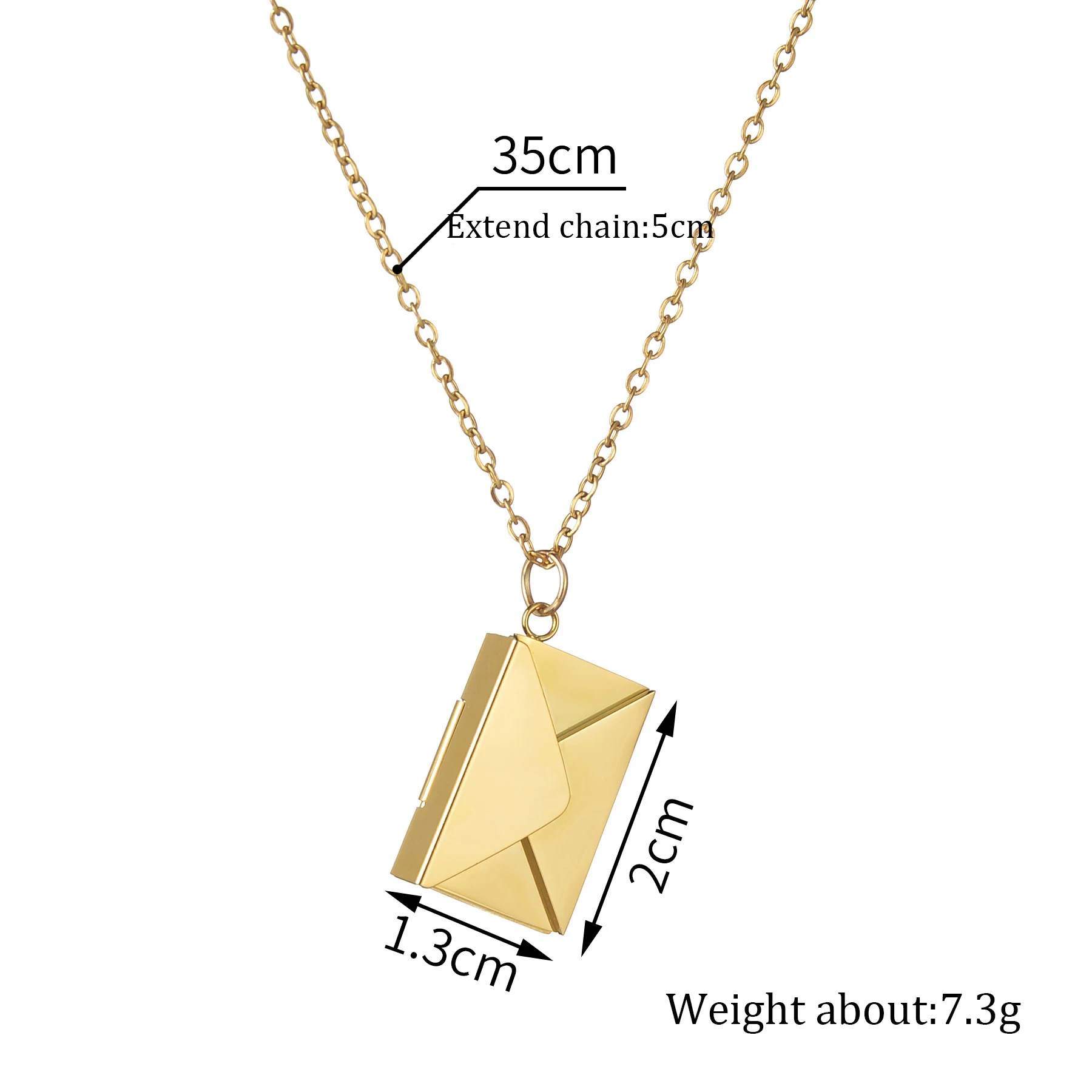 Kissmoon Custom Envelope Locket Necklace for Women Stainless Steel Engrave Secret Message Insert Necklace Christmas Jewelry Gift