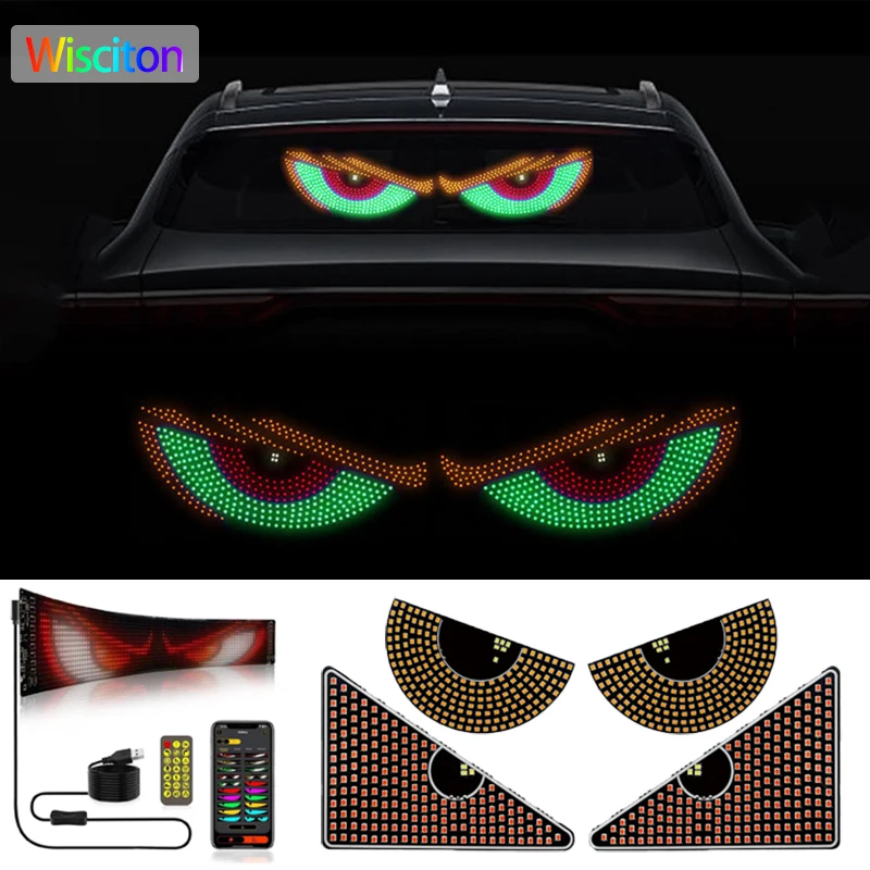 Layar Tampilan Panel Piksel Matriks LED Truk Fleksibel RGB USB 5V Pola Mobil Proyektor Teks Grafiti Bar Pengingat Toko Animasi