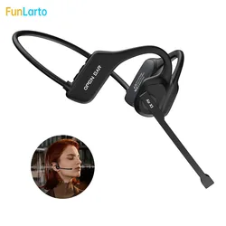 Open-Ear Stereo Bluetooth Headset with Noise-Canceling Boom Microphone Air Conduction Wireless Headset Bluetooth for Mobile Use