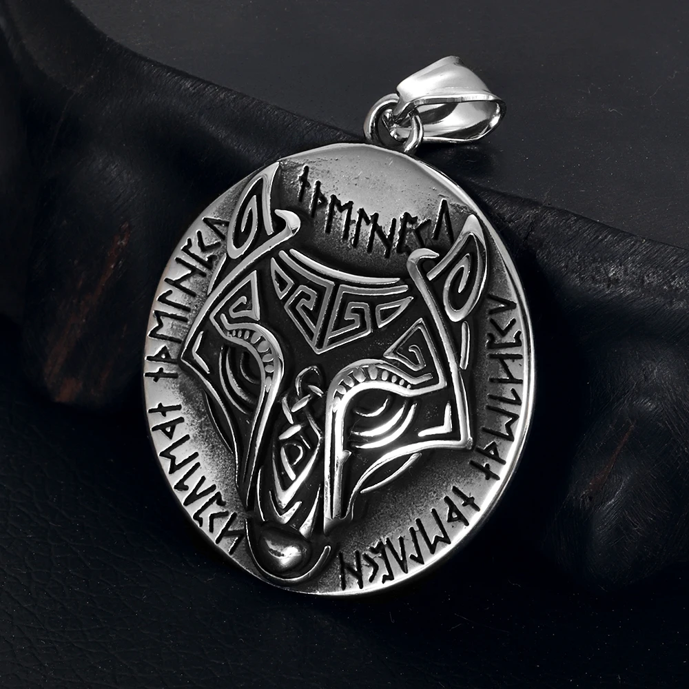 316L Stainless Steel Norse Viking Wolf Bear Deer Animal Pendant for Men Necklace DIY Accessories Finding Jewelry Making Charm