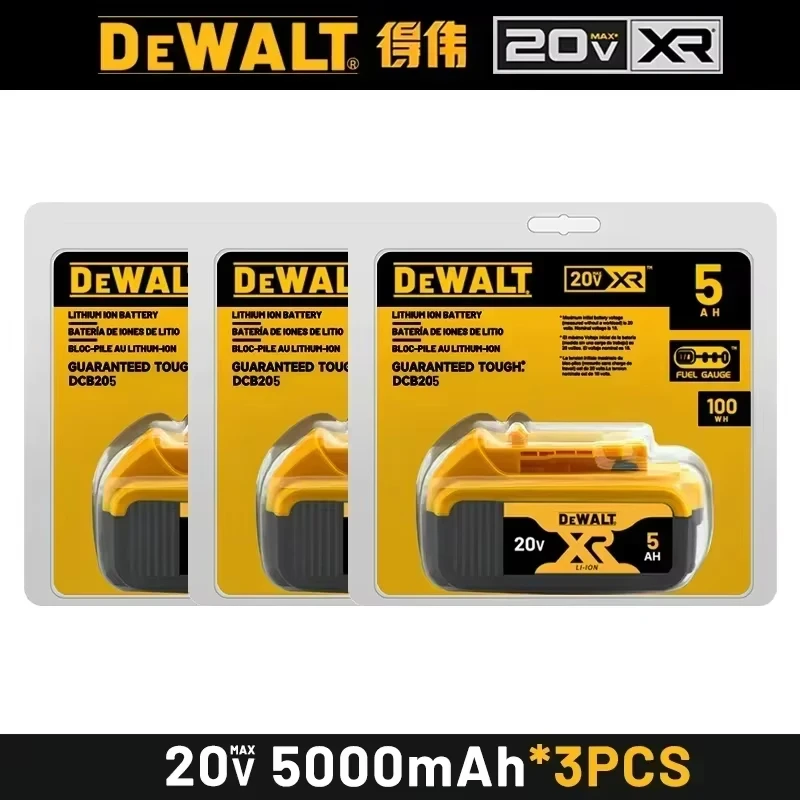 100% DEWALT Original 18V 20V 6.0AH 5Ah, DCB206, DCB205 With Fast Charging, 20V Lithium Battery, Power Tool Battery 20V Dewalt image 3
