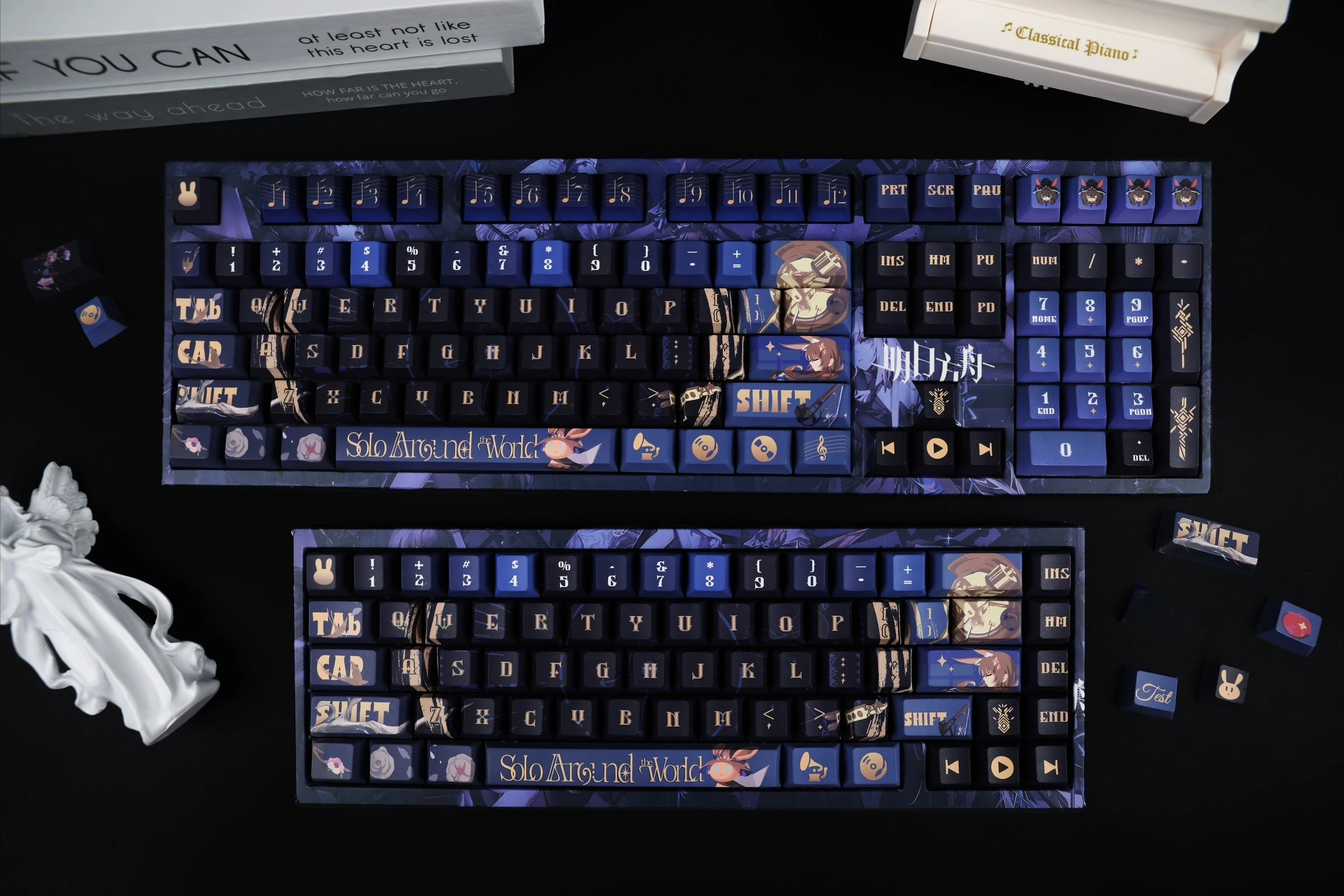Amiya PBT Keycaps Arknights Game DYE Sublimation Key Cover Cherry Cross MX Switch Key Caps for Mechanical Keyboard Otaku Gift