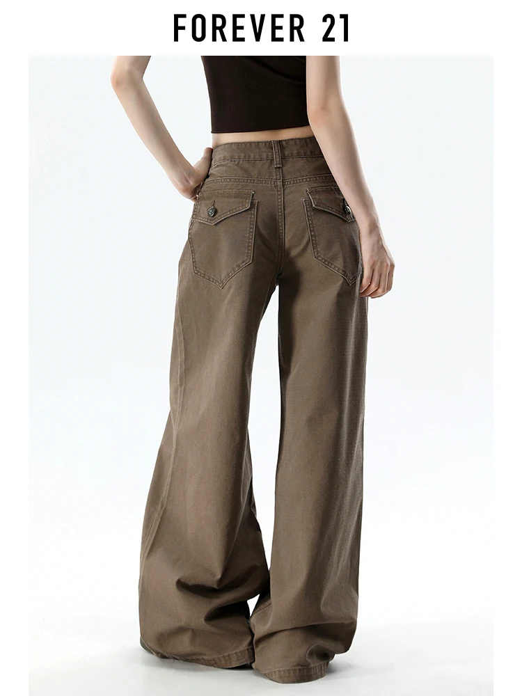 Calças Jeans Femininas de Perna Larga Estilo Americano Vintage Forever 21, Novas de Verão, Soltas, com Efeito Emagrecedor e Caimento Fluido, Comprimento Longo