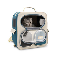 Large Cat Carrier Lightweight Portable Bag Foldable Outdoor Travel Backpack for Pets Generous Capacity Accommodates Two Cats