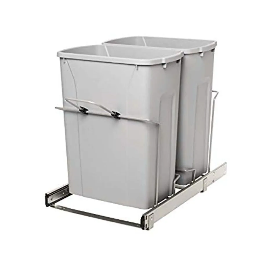 

RS-PSW15-2-35-R-P in-Cabinet, 18.4 14.25 22-Inch Pull Out Trash Can, Platinum