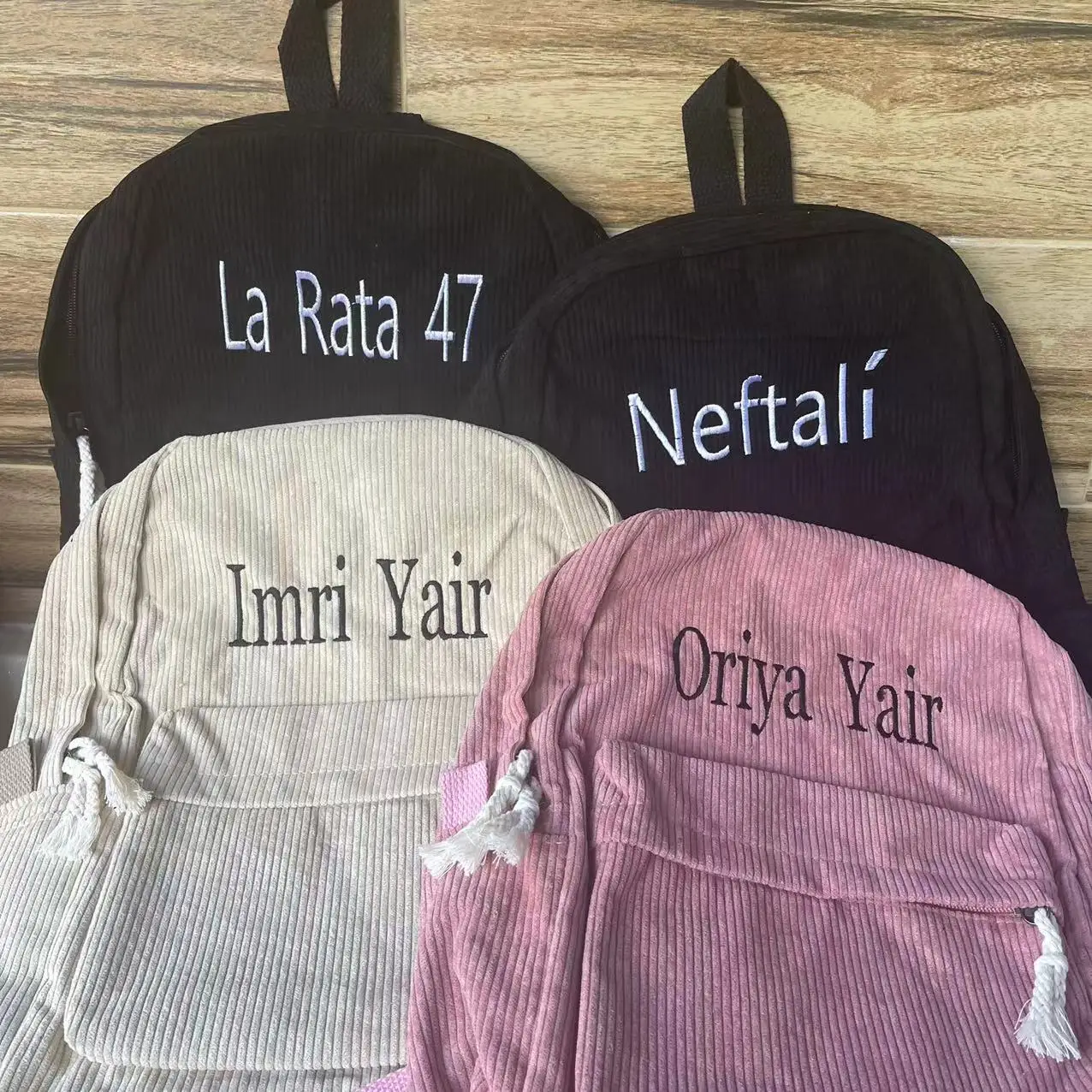 Personalized Custom Large Capacity Corduroy Bag, Embroidered Casual, Simple, Versatile, Unique Name Bag, Snack Bag, Travel Bag