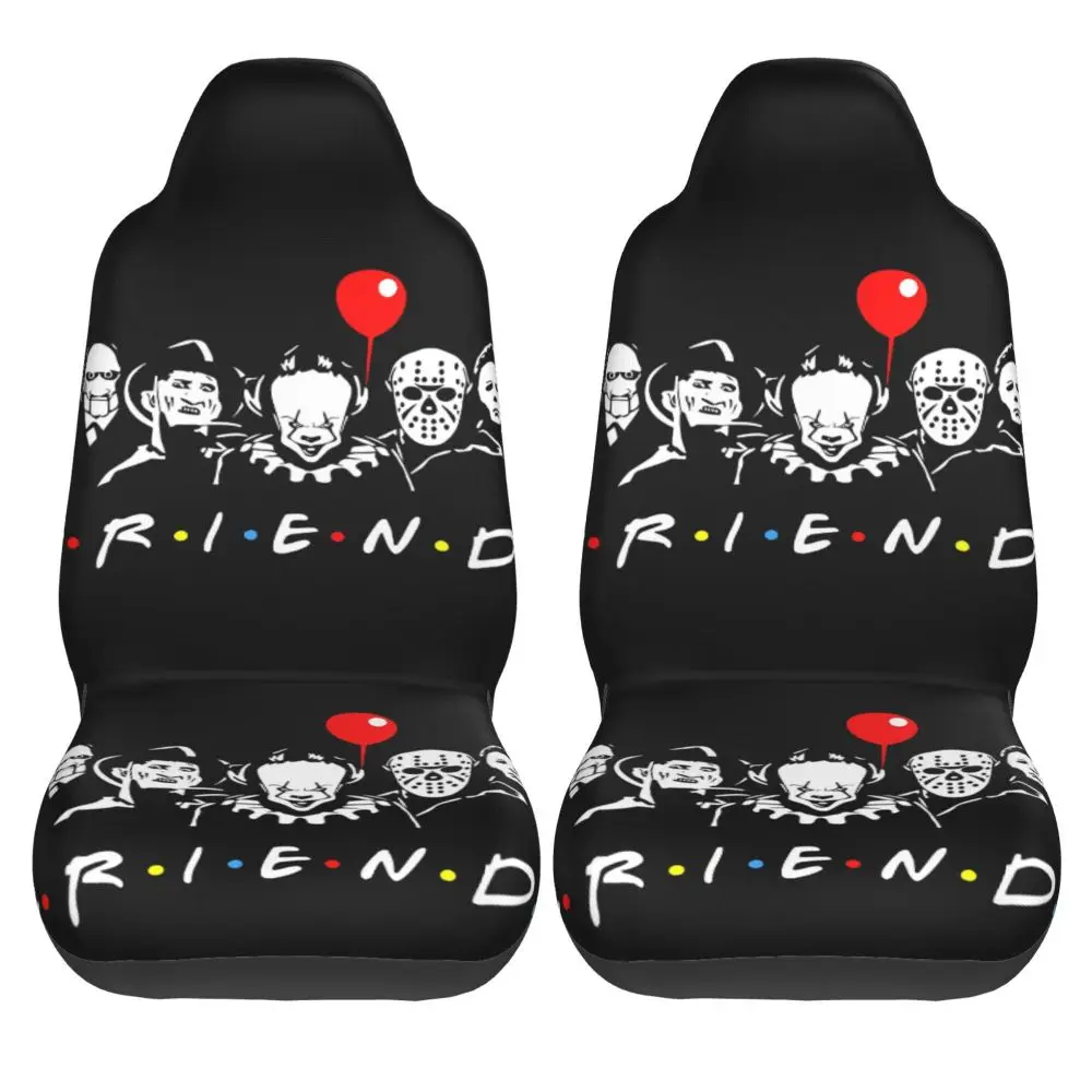 Horror Movie Friends Car Seat Cover Seat Cover, Anti Fouling and Convenient Protective Cover Unique Style 2PCS Universal Type