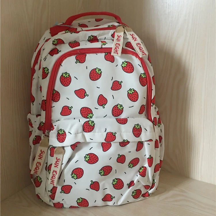 

Cartoon Cute Large Capacity Backpack Kawaii Sweet Strawberry Shoulder Bag Computer Storage Bag Women's Bags backpacks