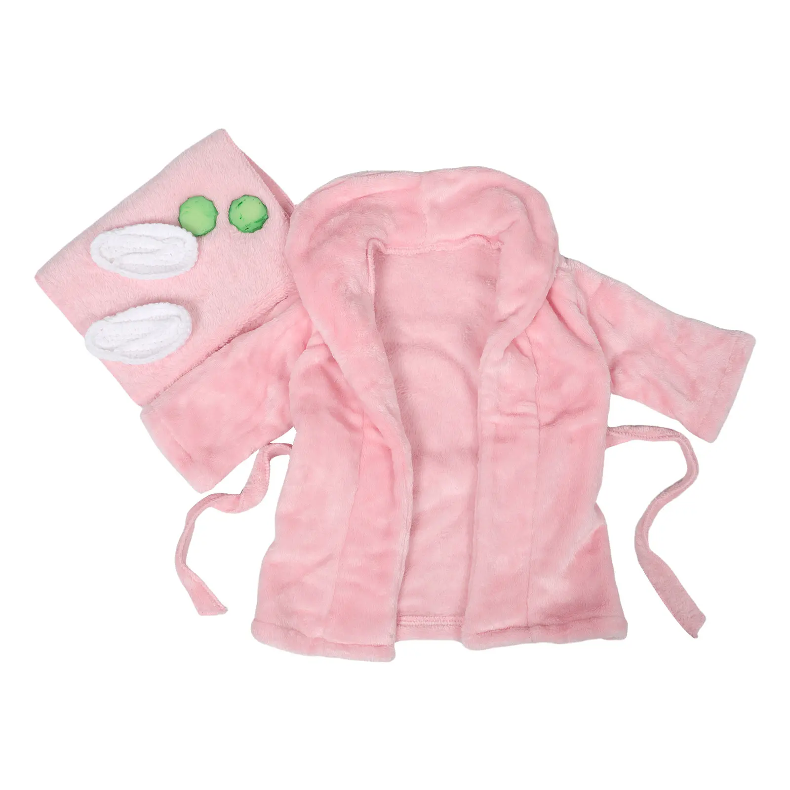 1Set Newborn Photography Bathrobe Girl Bathrobe Fleece Towel Slippers Cucumber Props Photo Shoot