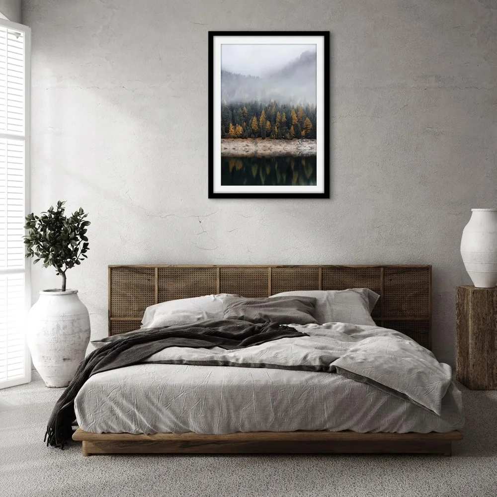 إطار صورة كبير مقاس 28 × 40 مع زجاج شبكي - شاشة حائط سوداء واسعة للصور والملصقات والفنية - سهلة التعليق