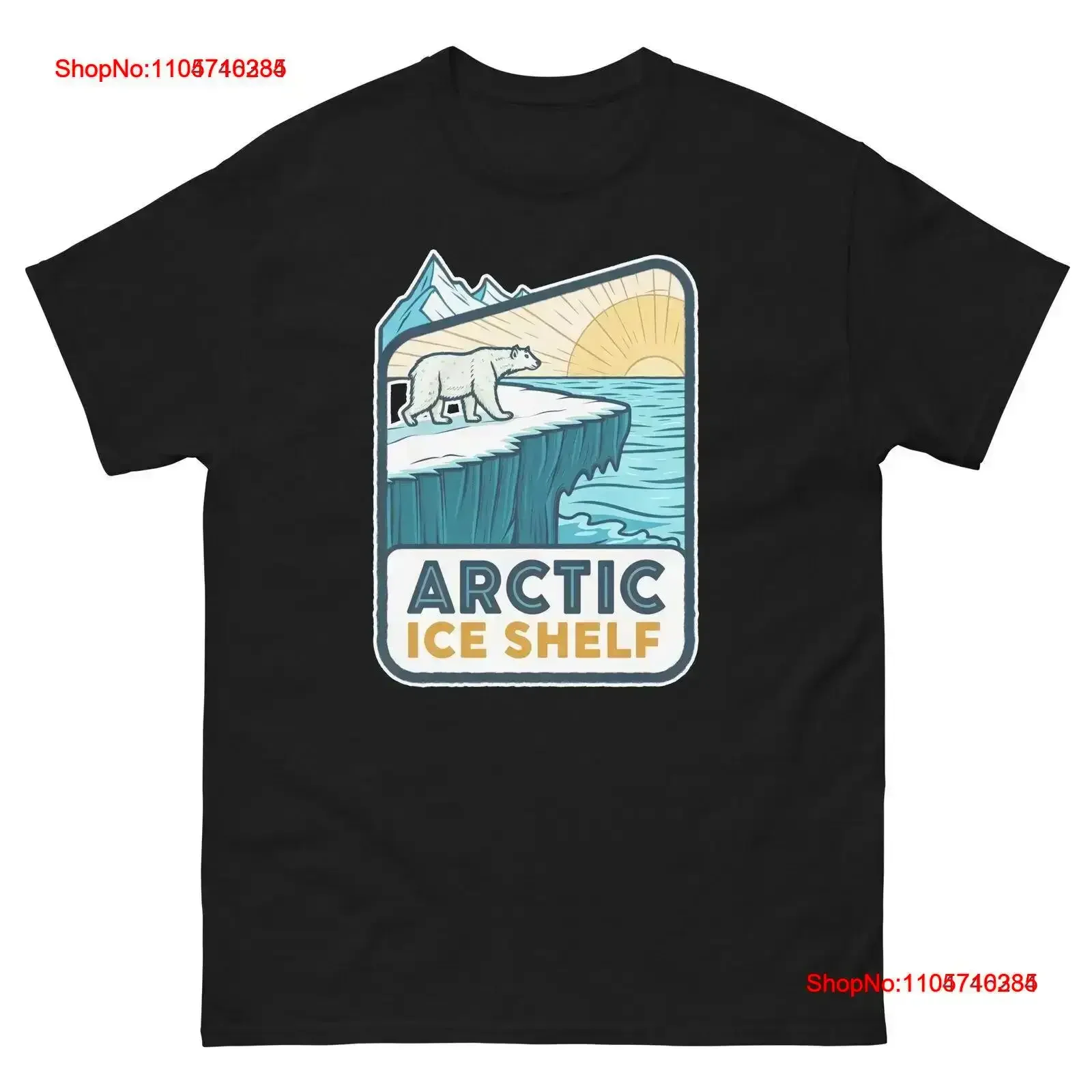 Camiseta vintage de la marca Artic Ice Shelf Ocean Beach Water Marine, lavada, elástica y suave, para uso diario, ropa informal de diseñador.